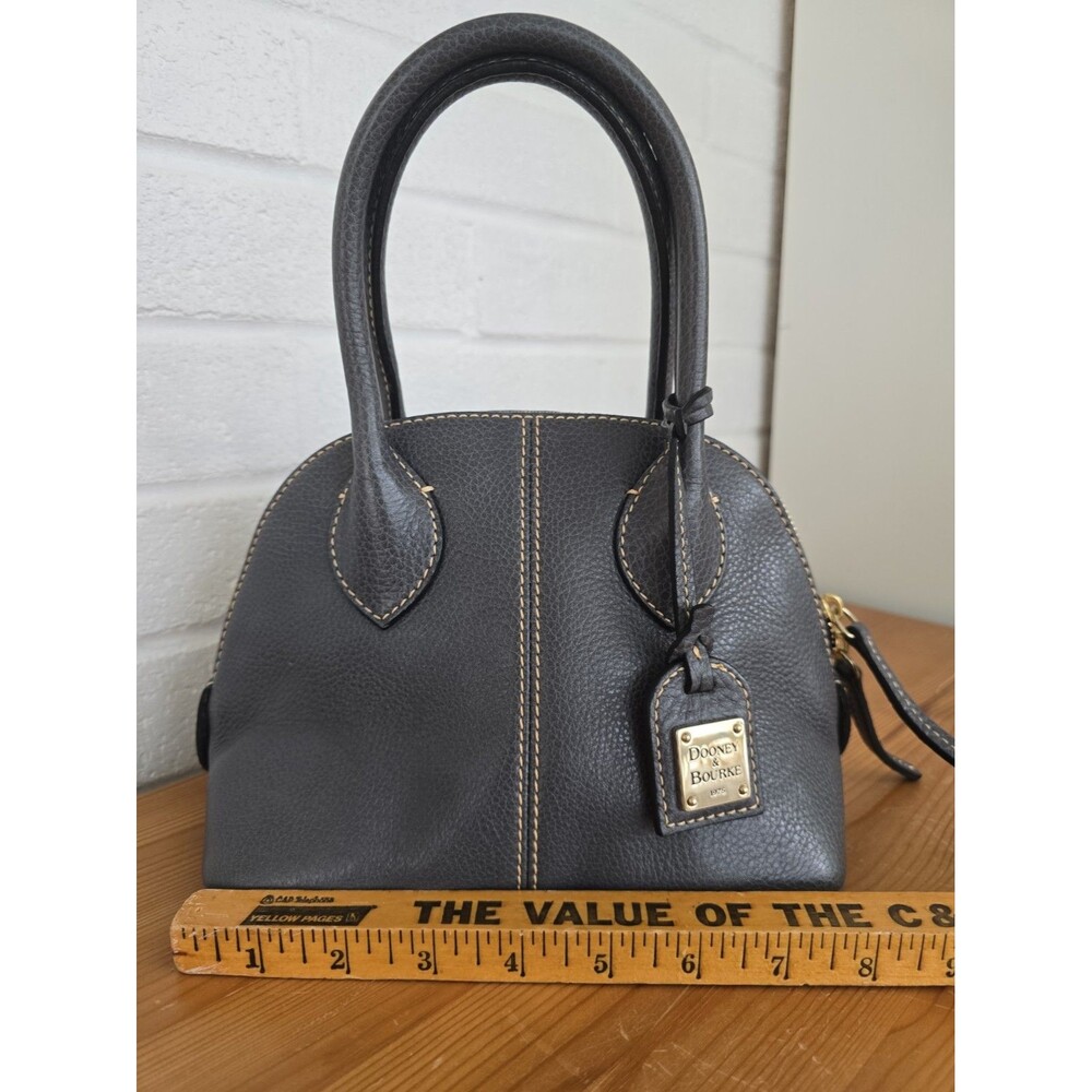 Dooney & Bourke Baby Domed Satchel Handbag Gray Leather - Picture 8 of 14